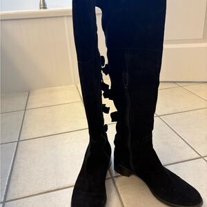 Black Suede Sesto Meucci Over-the-Knee Boots
